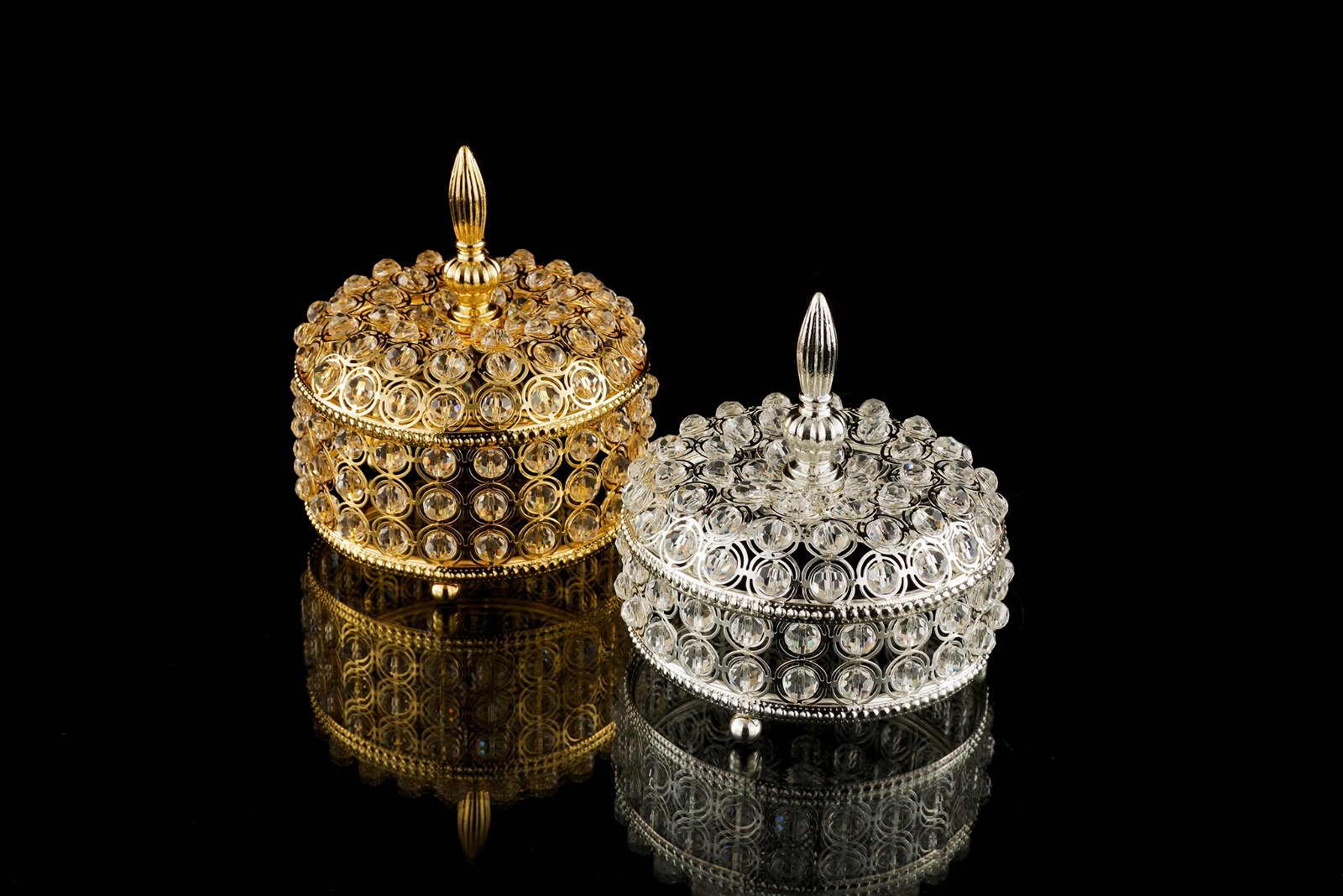 Luxury crystal Jewelry box gold Jewelry display holder Jewel case 1