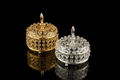 Luxury crystal Jewelry box gold Jewelry display holder Jewel case