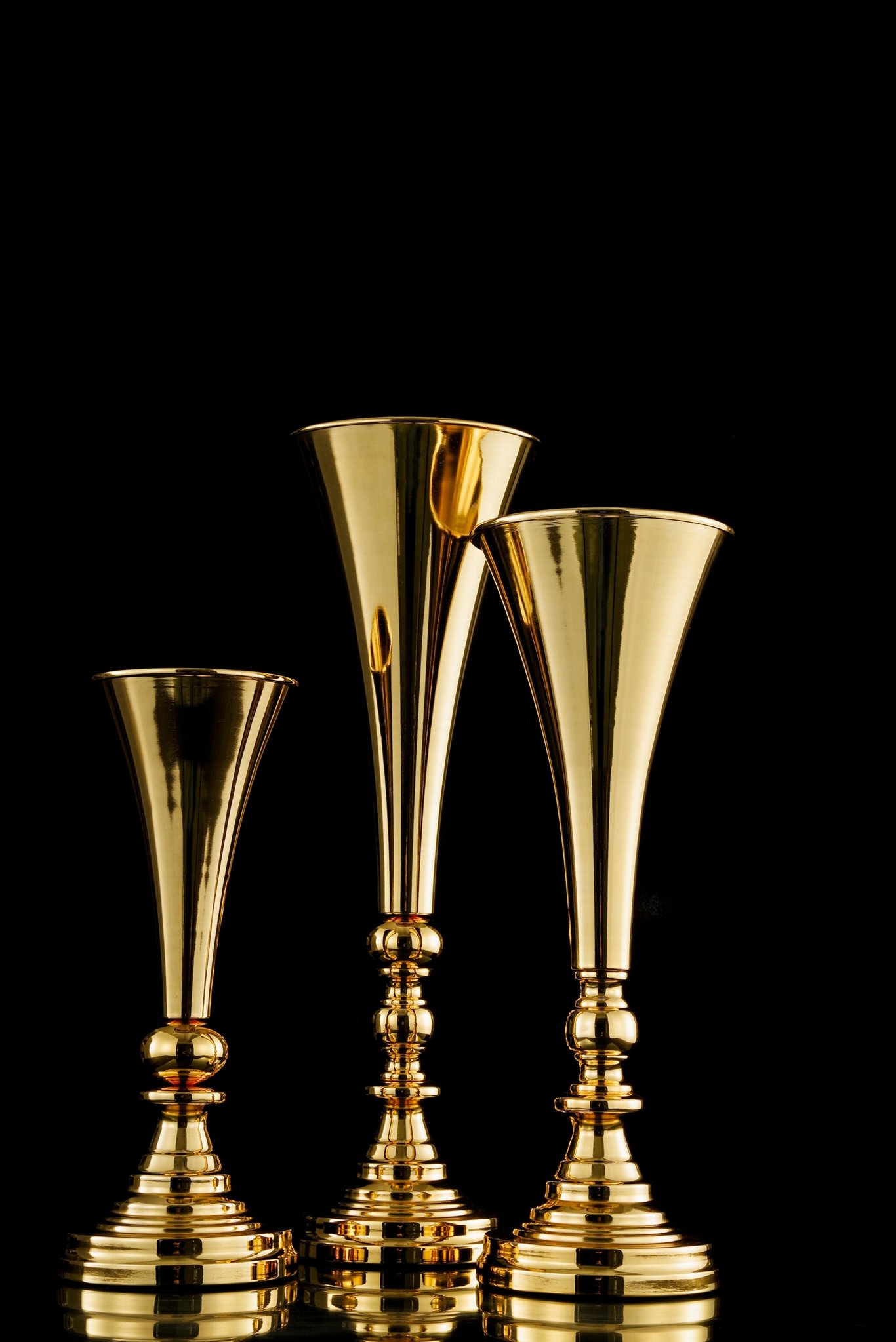 Tall metal Vase|Wedding floral arrangement|gold metal trumpet vase for Homedecor