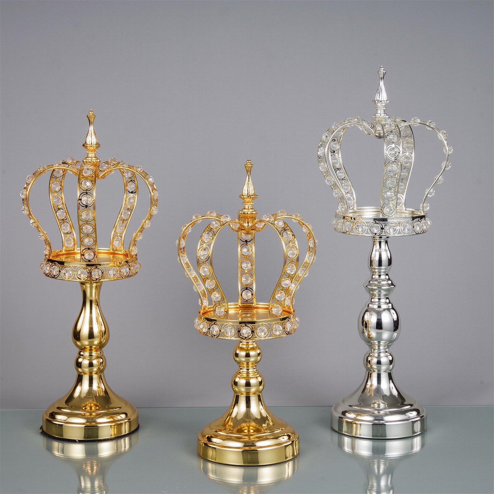 Candle Holders gold Crown Shape Candle Holder crystal Candle Stand  