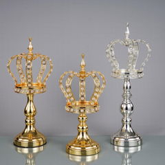Candle Holders gold Crown Shape Candle Holder crystal Candle Stand  