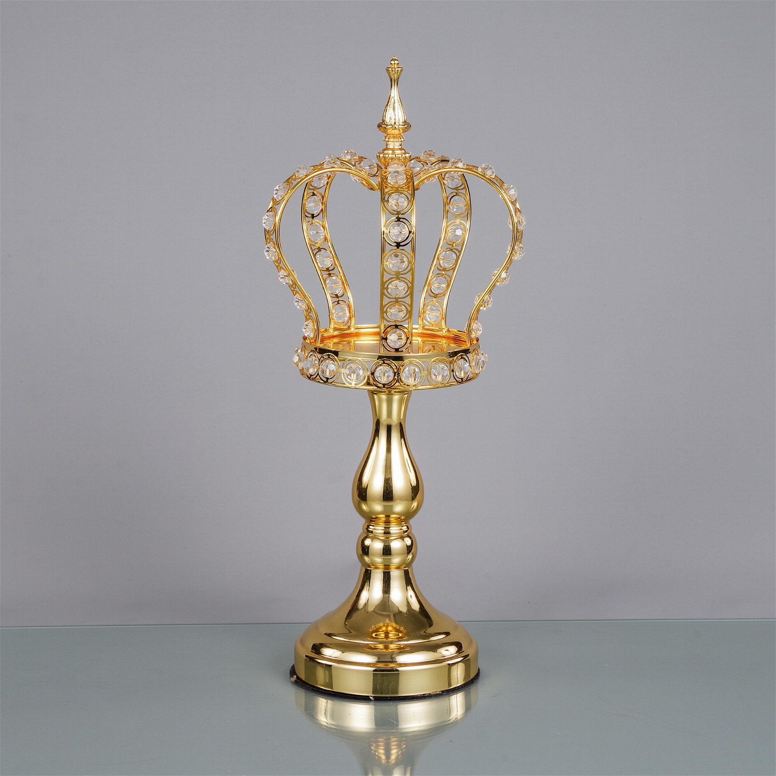 Candle Holders gold Crown Shape Candle Holder crystal Candle Stand   3