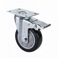 4 Inch Dolly Casters Top Plate with Dual Locking Brake 1