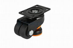 Leveling Casters with Adjustable Leveling Pad Dual-wheel Design