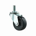 Rubber Casters for Kitchen Islands & Carts Soft Rubber Wheel Threaded Stem 1
