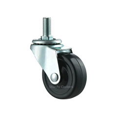 Rubber Casters for Kitchen Islands & Carts Soft Rubber Wheel Threaded Stem