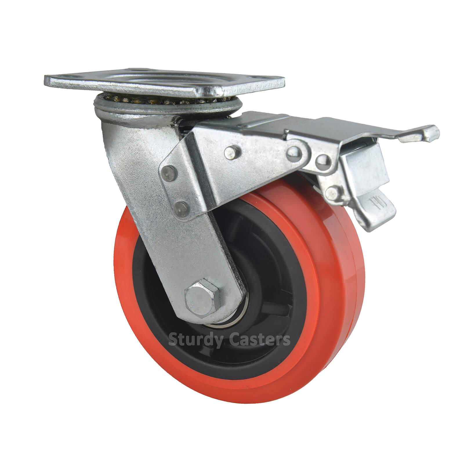 Heavy Duty Locking Casters Swivel Top Plate