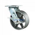 Steel Caster Wheels Heavy Duty Swivel with Spokes 2