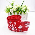 Christmas burlap ribbon custom printing jute ribbon 2