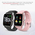 T98 Smart Watch Body Temperature Blood Pressure Monitor Smartwatch IP67 6