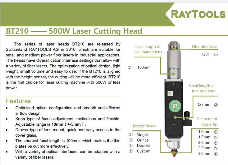 Raytools BT210 Laser cutting head 2
