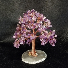 Natural Quartz Gemstone Crystal Tree with Agate Base