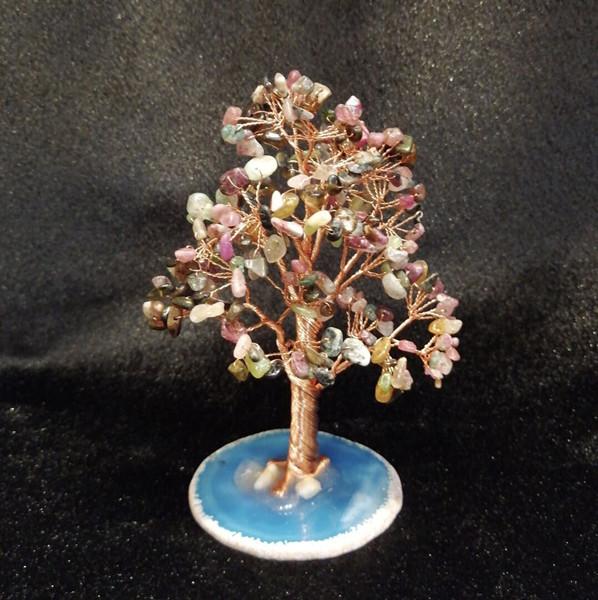 Natural Quartz Gemstone Crystal Tree with Agate Base 2