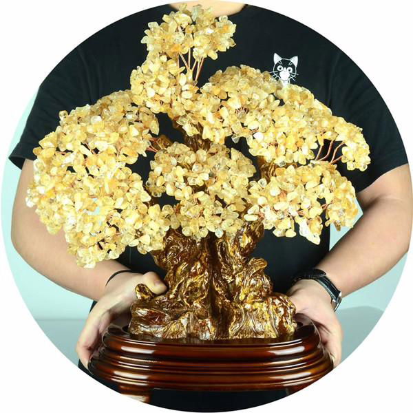 Hand Crafted Home Decor Gift Citrine Gemstone Crystal Tree 2