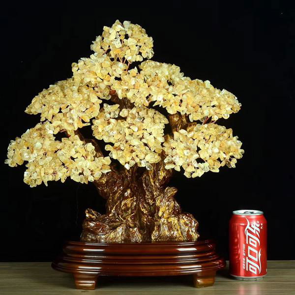 Hand Crafted Home Decor Gift Citrine Gemstone Crystal Tree 4