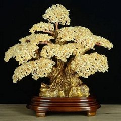 Hand Crafted Home Decor Gift Citrine Gemstone Crystal Tree