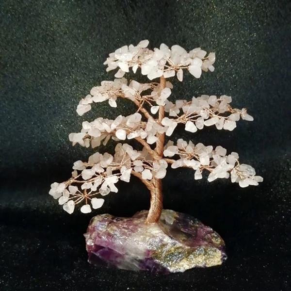 Genuine Rock Quartz Hand Crafted Crystal Gemstone Tree with Wire Wrapped 3