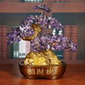 Natural Amethyst Genuine Gem Crystal Rock Hand Crafted Bonsai Tree