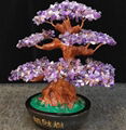 Natural Rock Quartz Made Amethyst Citrine Crystal Gemstone Bonsai Tree 1