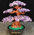 Natural Rock Quartz Made Amethyst Citrine Crystal Gemstone Bonsai Tree 2