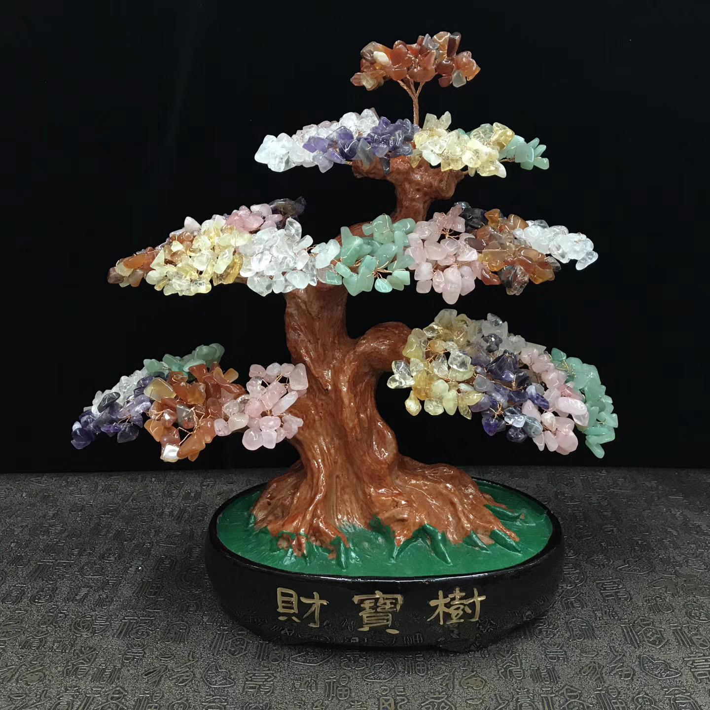 Natural Quartz Beads Made Gemstone Crystal Bonsai Tree Promotion Gift 4