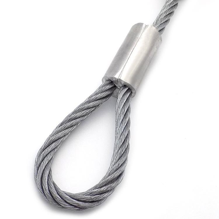 Great Wear Resistance Galvanized Manual Steel Wire Rope Soft Eye Cable Sling 5