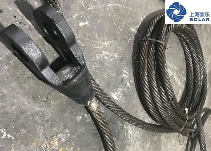 Marine Heavy Duty Lifting Open Spelter Socket Steel Wire Rope Sling 5