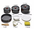 Hot sale cheap 4-6 person Portable Alloy Outdoor camping Cooking Set Cookware 1