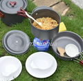 Hot sale cheap 4-6 person Portable Alloy Outdoor camping Cooking Set Cookware 4