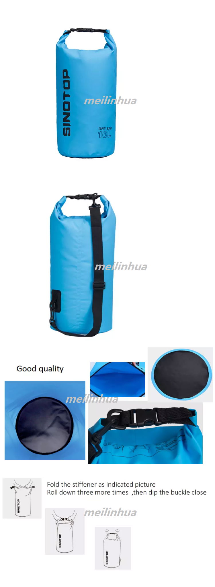 10L portable outdoor camping top waterproof backpack 3