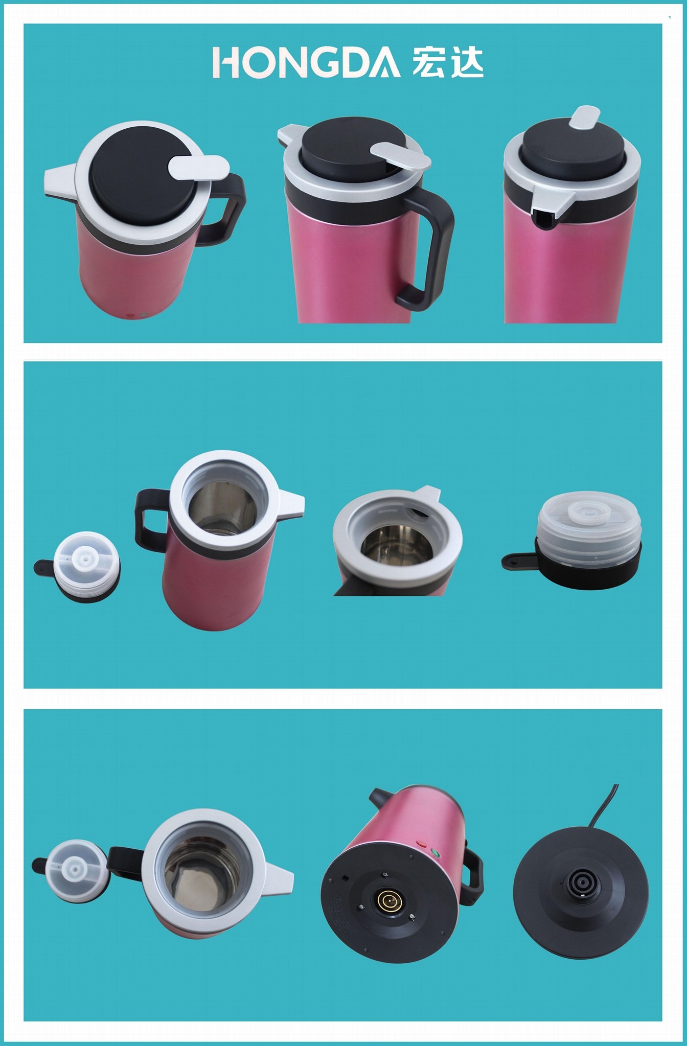 Pink 1.8L Electric Kettle of keep warm function 5