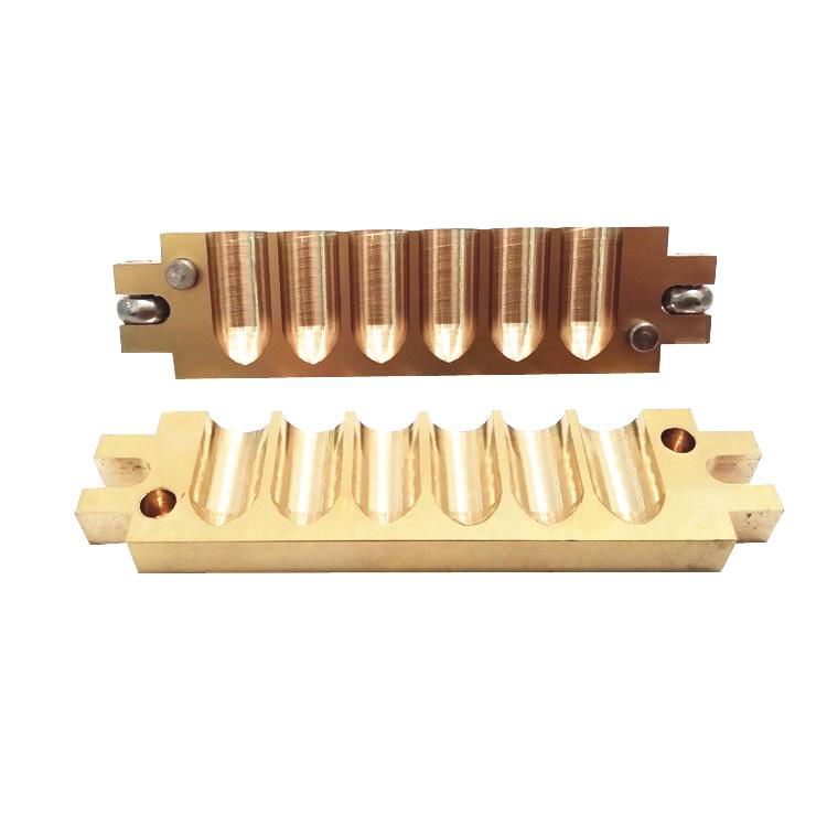 6 holes brass projectile shape suppository mold