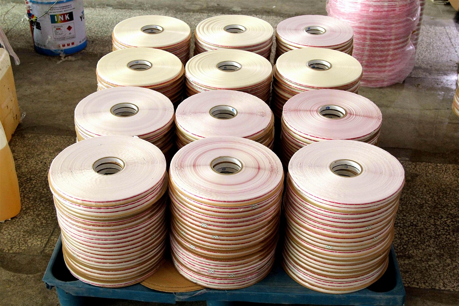 9mm*3/5*1000m Red Line Anti-Static Bag Sealing Tape for CPP Polymer Bag 10