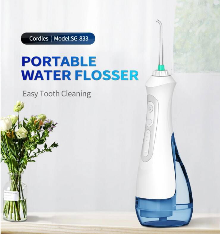 Dental hygiene portable cordless rechargeable IPX7 Water Flosser Oral Irrigator 