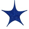 3D foldable Christmas large stars blue glitter fabric