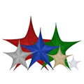 3D foldable Christmas large stars white glitter fabric 5