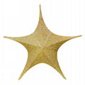 3D foldable Christmas large stars gold glitter fabric 1