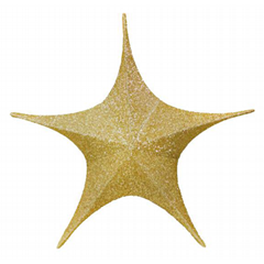 3D foldable Christmas large stars gold glitter fabric