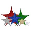 3D foldable Christmas large stars blue silk fabric 5