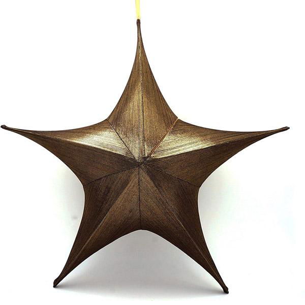 gold silk fabric 3D foldable Christmas large stars 