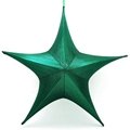 Christmas Green Silk 3D Hanging Star Decoration; Foldable for Compact Storage