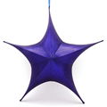 Christmas Blue Silk 3D Hanging Star Decoration; Foldable for Compact Storage 1