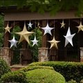 Christmas Blue Silk 3D Hanging Star Decoration; Foldable for Compact Storage 4