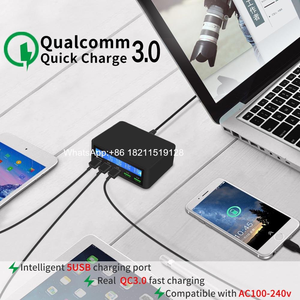 Fast Charge QC3.0 Multi Port Usb Charger 5 Desk Charger Station 5
