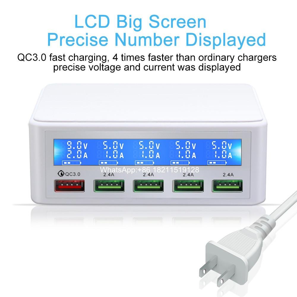 Fast Charge QC3.0 Multi Port Usb Charger 5 Desk Charger Station 3