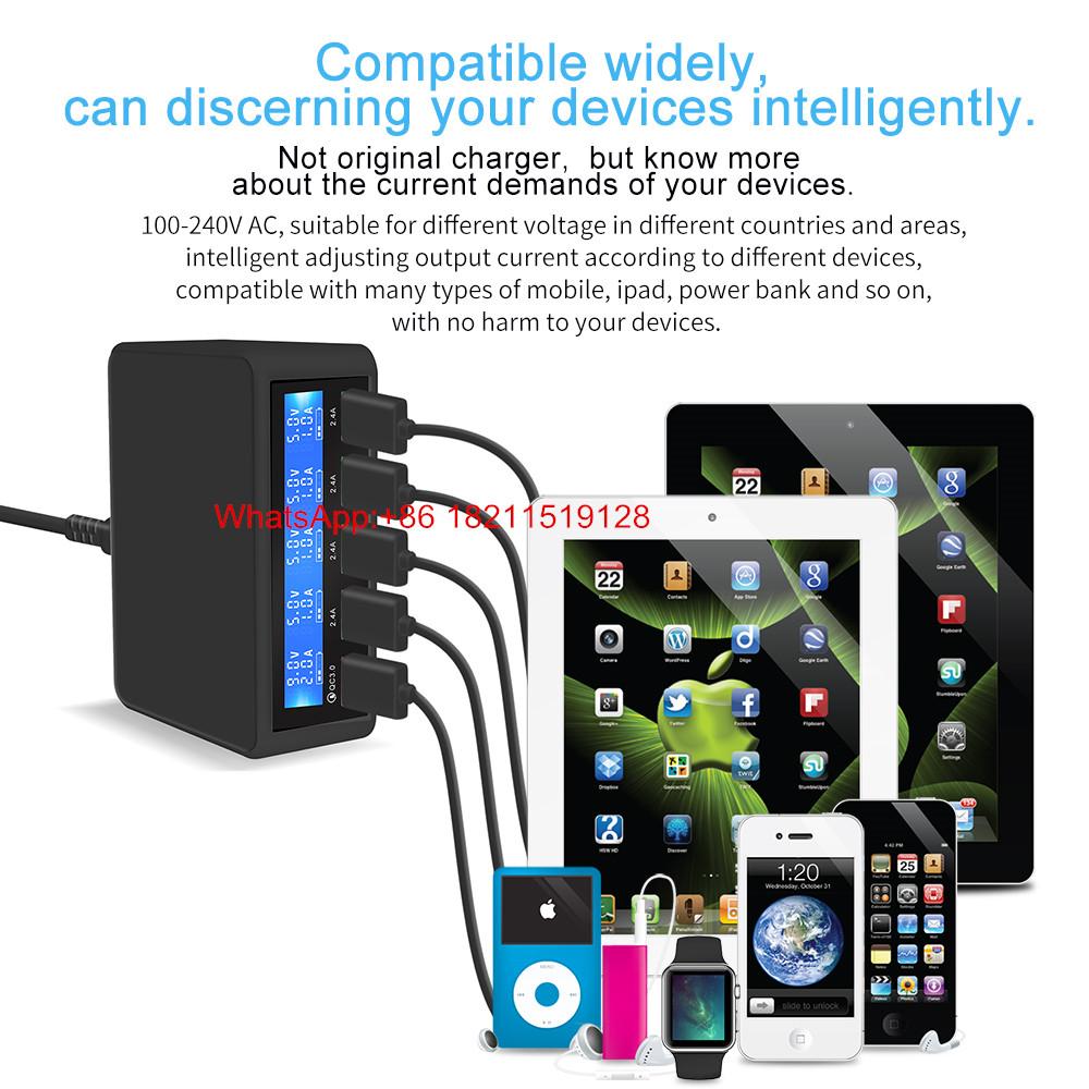 QC3.0 Multiple USB Charger With 5 Port Usb Charger For Smart Phone 5