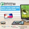Portable 60w wireless qc3.0 type c multi usb cell phone charger for travel 3