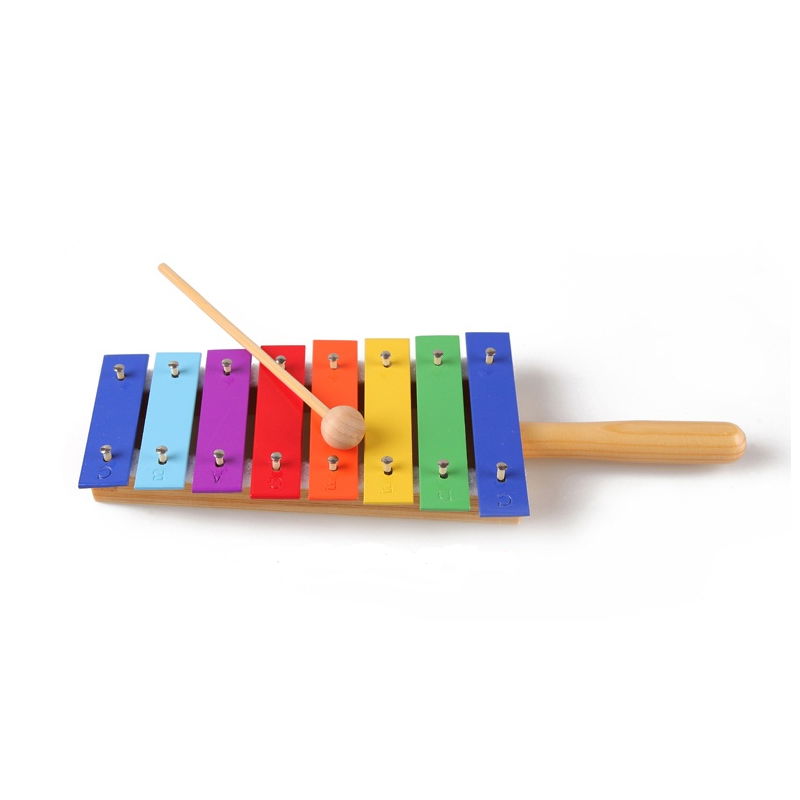 Alatoys Wooden Xylophone natural painted Develop Kids Fine Motor Basic Skills 5