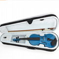 Blue Color musical instruments violin With Case Bow