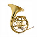 Gold brass body 4key double professional French horn 